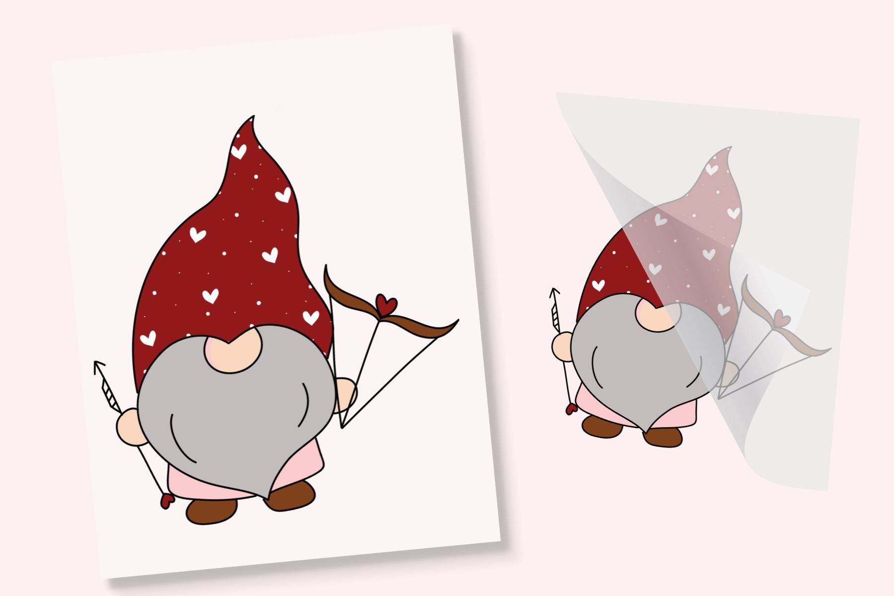Valentines Cupid Gnome Iron On Transfer - So Fontsy